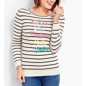 TALBOTS SPRING GETAWAY STRIPED SWEATER WITH SEQUINS - HELLO SAILOR
